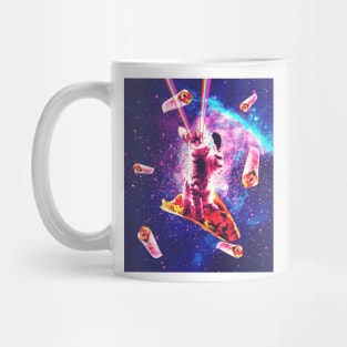 Outer Space Taco Cat - Rainbow Laser Eyes, Burrito Mug